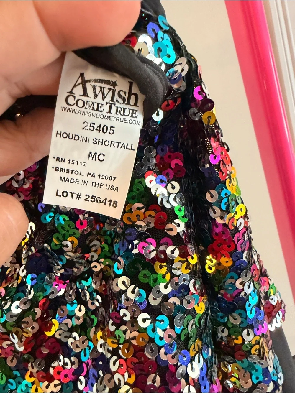 Wish Multicolor Sequin Halter Dress with Black Trim